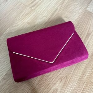 Charming Tailor Evening Clutch, Suede, Magenta, NWOT